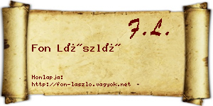 Fon László névjegykártya
